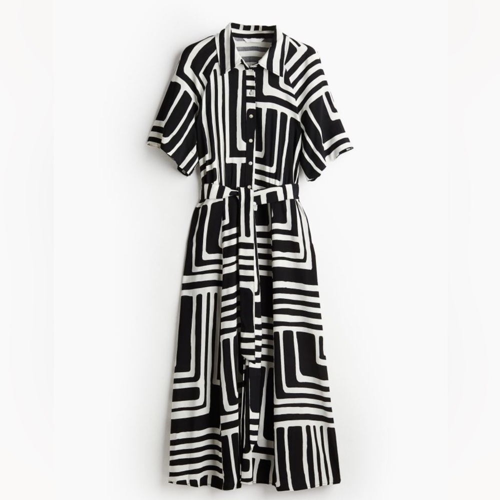 ISO H&M Tie-Belt Viscos Shirt Dress XL